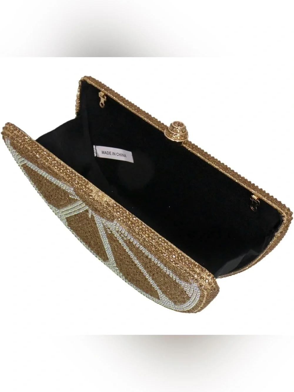 Gold Crystal Lemon Slice Evening Clutch